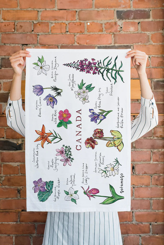 Canadian Floral Emblem-- Tea Towel